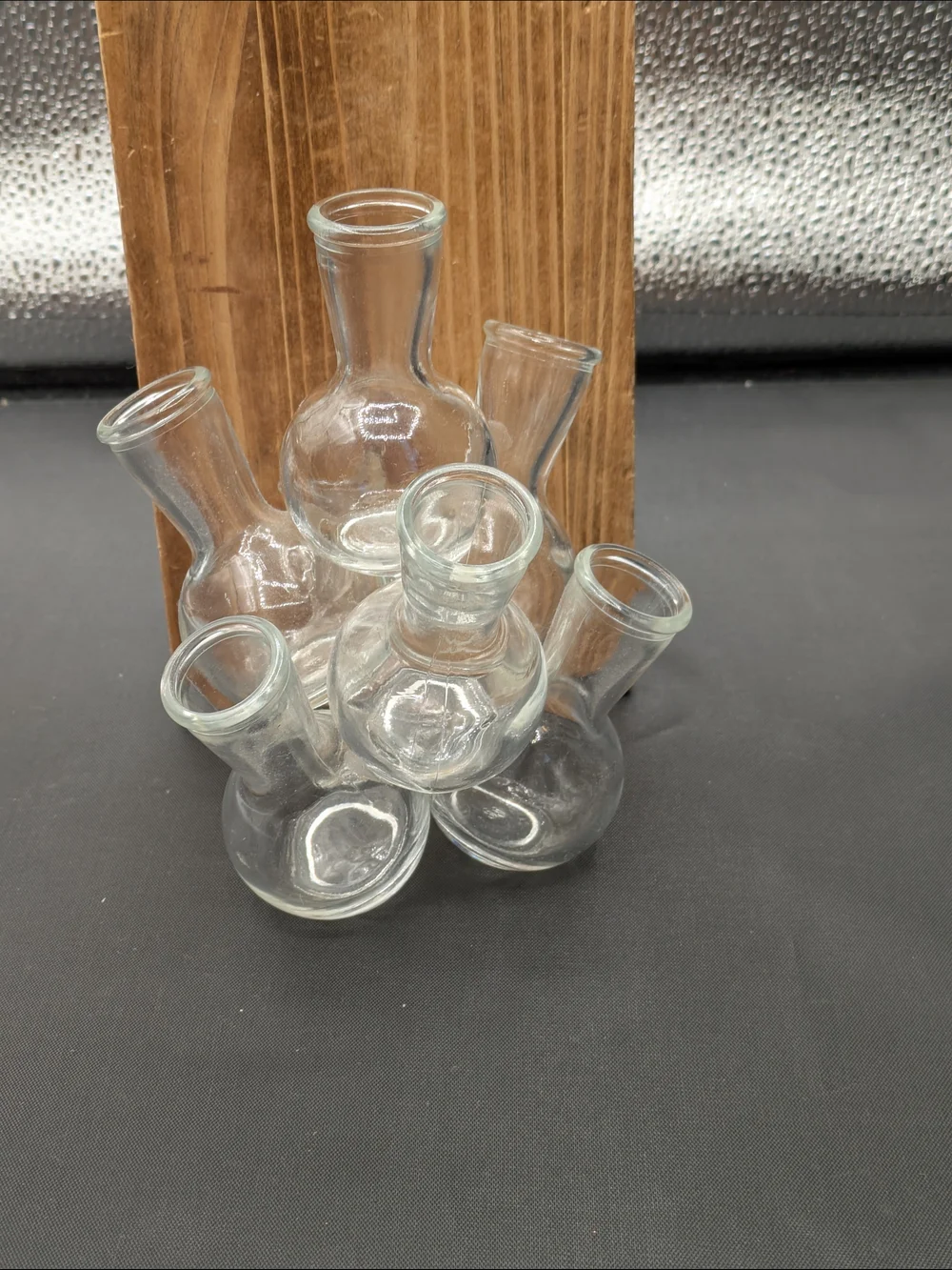 Clear Glass Cluster Bud Vase - Decorative Home Accent